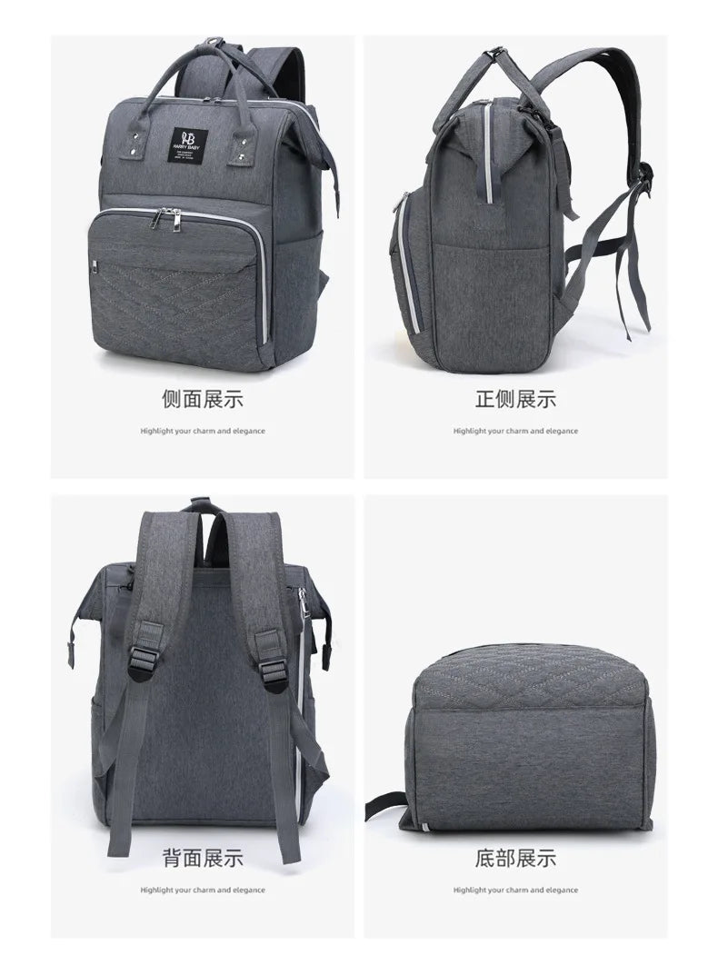 Sacs à couches pour maman, sac suspendu pour poussette de bébé, sacs à dos à couches de grande capacité avec tapis à langer, sacs d'allaitement pratiques pour bébé