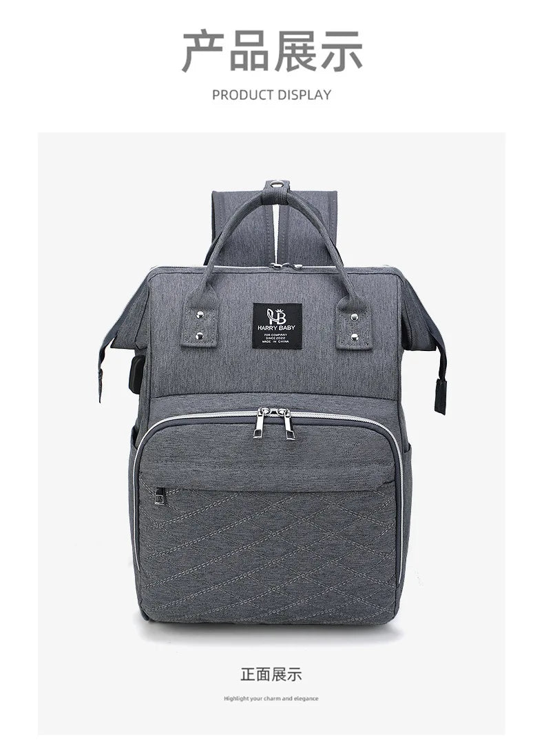 Sacs à couches pour maman, sac suspendu pour poussette de bébé, sacs à dos à couches de grande capacité avec tapis à langer, sacs d'allaitement pratiques pour bébé