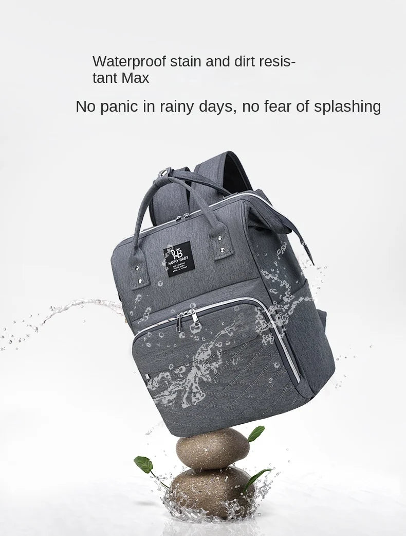Sacs à couches pour maman, sac suspendu pour poussette de bébé, sacs à dos à couches de grande capacité avec tapis à langer, sacs d'allaitement pratiques pour bébé