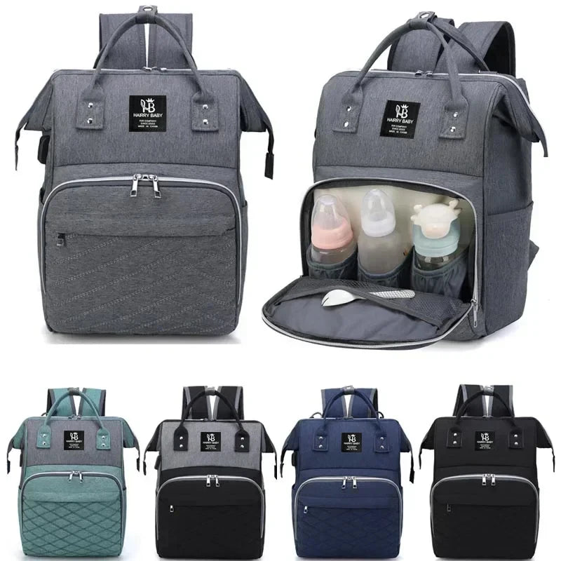 Sacs à couches pour maman, sac suspendu pour poussette de bébé, sacs à dos à couches de grande capacité avec tapis à langer, sacs d'allaitement pratiques pour bébé