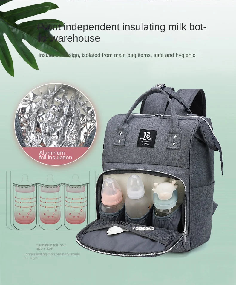 Sacs à couches pour maman, sac suspendu pour poussette de bébé, sacs à dos à couches de grande capacité avec tapis à langer, sacs d'allaitement pratiques pour bébé