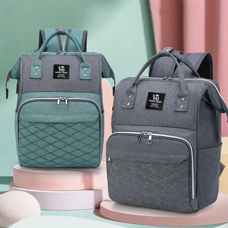 Sacs à couches pour maman, sac suspendu pour poussette de bébé, sacs à dos à couches de grande capacité avec tapis à langer, sacs d'allaitement pratiques pour bébé