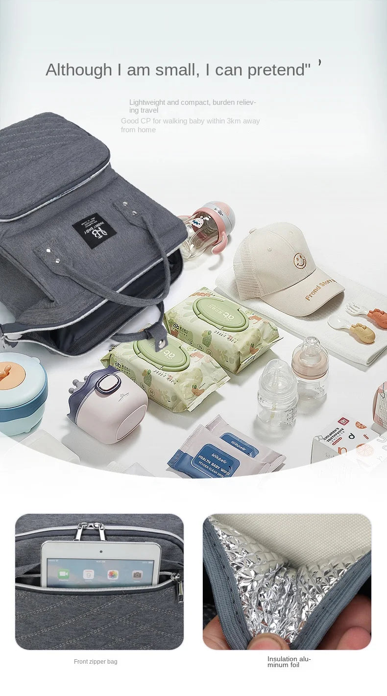 Sacs à couches pour maman, sac suspendu pour poussette de bébé, sacs à dos à couches de grande capacité avec tapis à langer, sacs d'allaitement pratiques pour bébé